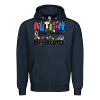 Navy autism seeing the world differently Zipper Hoodie - MaliasSmallBusiness