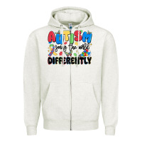 Oatmeal Heather autism seeing the world differently Zipper Hoodie - MaliasSmallBusiness