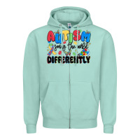 Seafoam autism seeing the world differently Zipper Hoodie - MaliasSmallBusiness