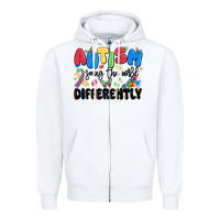 White autism seeing the world differently Zipper Hoodie - MaliasSmallBusiness