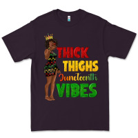 Plum thick thighs juneteenth vibes with afro black woma Premium Tee - texasbilliewilder
