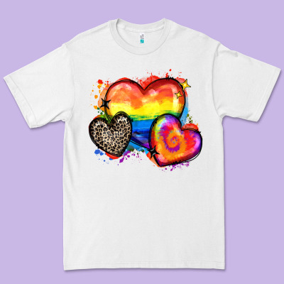Pride Hearts Premium Tee Designed By Zillion Design Studio