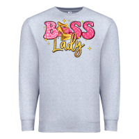 Heather Grey boss lady Premium Sweatshirt - LillyAllenDesigns