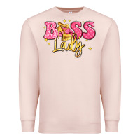 Pale Pink boss lady Premium Sweatshirt - LillyAllenDesigns