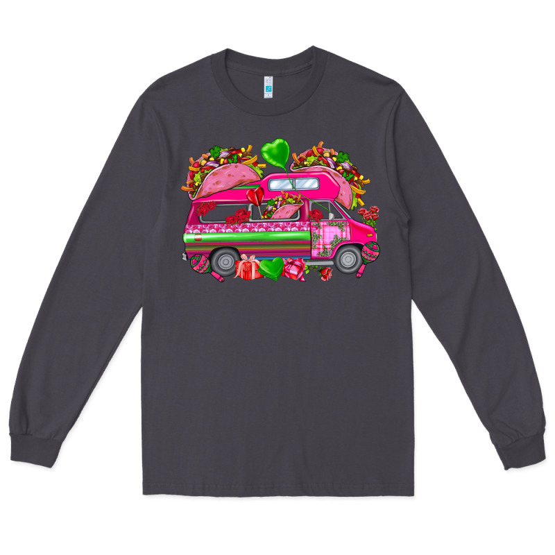 Valentines Day Tacos Truck Long Sleeve Tee by NancyCooperArtShop | Teevron