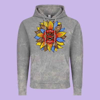 Firefighter Sunflower Vintage Hoodie Designed By Hra Design Shop