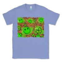 Colony Blue shamrock glitter leopard and wood background Classic Tee - Artiststas