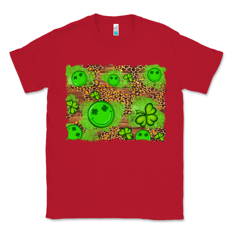 Shamrock Glitter Leopard And Wood Background Classic Tee by Artiststas | Teevron