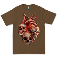 Cacao Heart Skulls Premium Tee - RanaPortraitStore