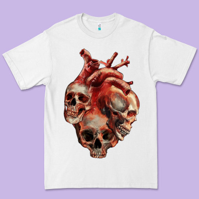 Premium Tee Heart Skulls