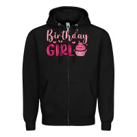 Black birthday girl cupcake Zipper Hoodie - MaliasSmallBusiness
