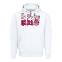 White birthday girl cupcake Zipper Hoodie - MaliasSmallBusiness