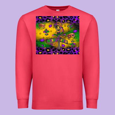 Mardi Gras Street Lights Premium Sweatshirt Designed By Lillyallendesigns