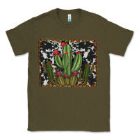 Army Green aztec cowhide cacti Classic Tee - RanaPortraitStore