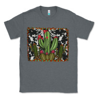 Charcoal Heather aztec cowhide cacti Classic Tee - RanaPortraitStore