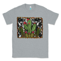 Heather Grey aztec cowhide cacti Classic Tee - RanaPortraitStore