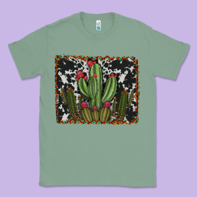 Aztec Cowhide Cacti Classic Tee Designed By Ranaportraitstore