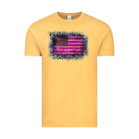 Vintage Mustard Old Leopard American Flag Vintage Tee - Bettercallsaul