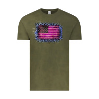 Vintage Olive Old Leopard American Flag Vintage Tee - Bettercallsaul