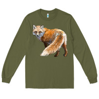 Army Green Red Fox Long Sleeve Tee - LillyAllenDesigns