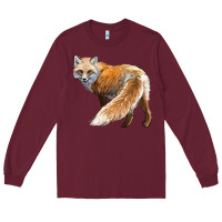 Burgundy Red Fox Long Sleeve Tee - LillyAllenDesigns