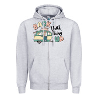 Heather Grey back that thing up Zipper Hoodie - MaliasSmallBusiness