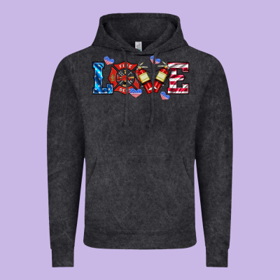 Firefighter Love Vintage Hoodie Designed By Hra Design Shop