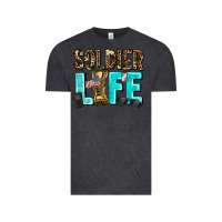 Vintage Black soldier  life Vintage Tee - AdoDesignShop