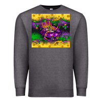 Charcoal Heather mardi gras lips Premium Sweatshirt - LillyAllenDesigns