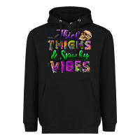 Black thick thighs and spooky vibes Heavyweight Hoodie - BundleAndBundleShop