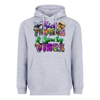 Heather Grey thick thighs and spooky vibes Heavyweight Hoodie - BundleAndBundleShop