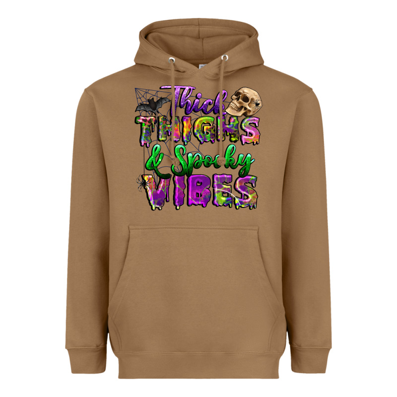Thick Thighs And Spooky Vibes Heavyweight Hoodie by BundleAndBundleShop | Teevron