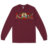 Burgundy mom lady of guadalupe Long Sleeve Tee - BarkalooDesign