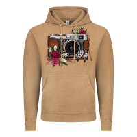 Vintage Camel floral feather vintage camera Vintage Hoodie - FaDigitalArtStudio