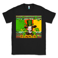 Black saint patricks cow and hat with sunflower and shamrock Classic Tee - Artiststas