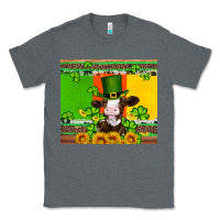 Charcoal Heather saint patricks cow and hat with sunflower and shamrock Classic Tee - Artiststas
