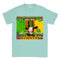 Saint Patricks Cow And Hat With Sunflower And Shamrock Classic Tee | Teevron
