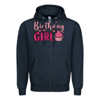 Navy birthday girl cupcake Zipper Hoodie - MaliasSmallBusiness