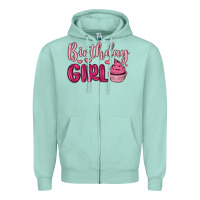 Seafoam birthday girl cupcake Zipper Hoodie - MaliasSmallBusiness