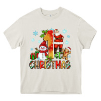 Cream 1st christmas santa and snowman Heavy Core Tee - Zillion Design Studio