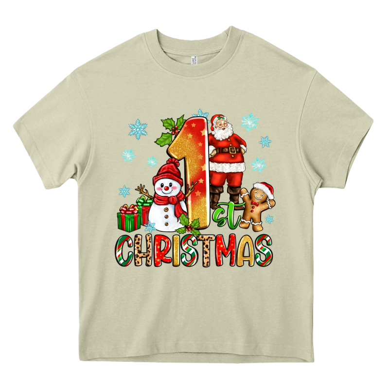 1st Christmas Santa And Snowman Heavy Core Tee by Zillion Design Studio | Teevron