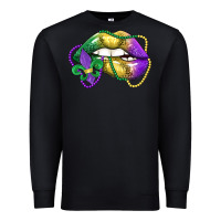 Black mardi gras lips Premium Sweatshirt - LillyAllenDesigns