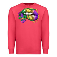 Cardinal mardi gras lips Premium Sweatshirt - LillyAllenDesigns