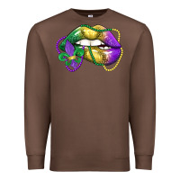 Chestnut mardi gras lips Premium Sweatshirt - LillyAllenDesigns