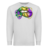 Dove Grey mardi gras lips Premium Sweatshirt - LillyAllenDesigns