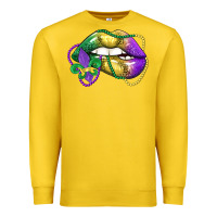 Lemon mardi gras lips Premium Sweatshirt - LillyAllenDesigns