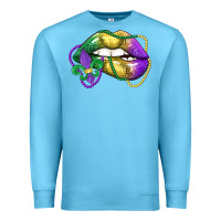 Ocean Blue mardi gras lips Premium Sweatshirt - LillyAllenDesigns