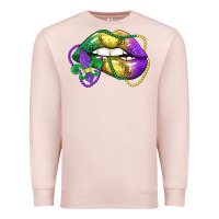 Pale Pink mardi gras lips Premium Sweatshirt - LillyAllenDesigns
