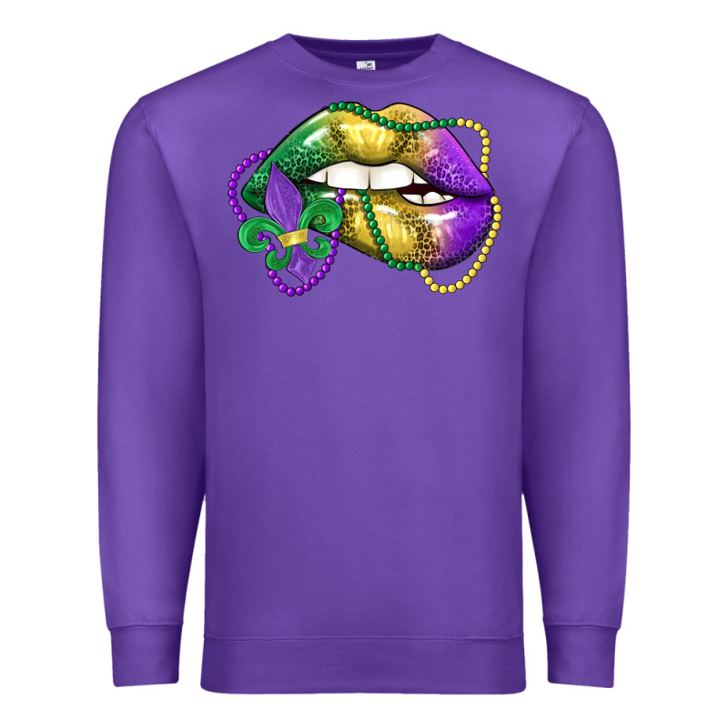 Mardi Gras Lips Premium Sweatshirt by LillyAllenDesigns | Teevron