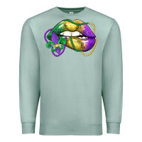 Seafoam mardi gras lips Premium Sweatshirt - LillyAllenDesigns